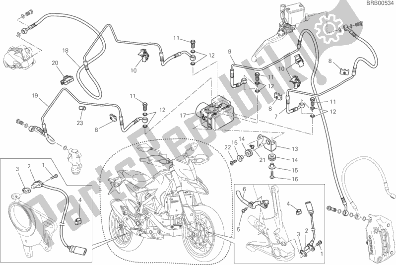 Tutte le parti per il Sistema Di Frenatura Antibloccaggio (abs) del Ducati Hypermotard 939 Thailand 2017